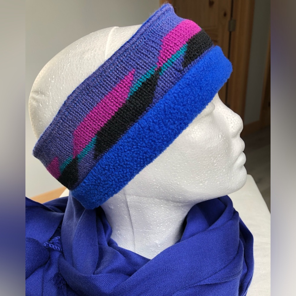 Vintage LLBean 90’s Geometric Fleece Ear Warmer Headband